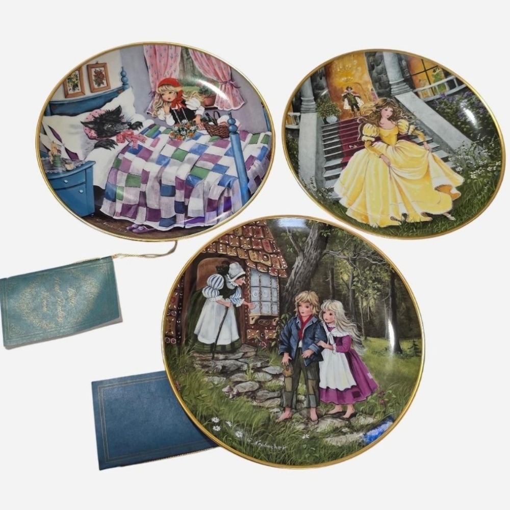 Decorative Collector Plates with Storybook Scenes
